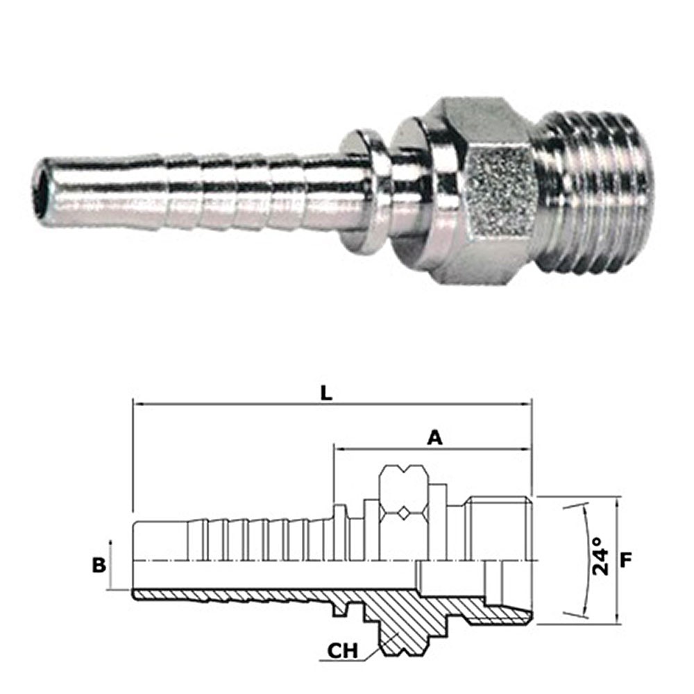 CES raccord métrique mâle 24° siège à cône lourd