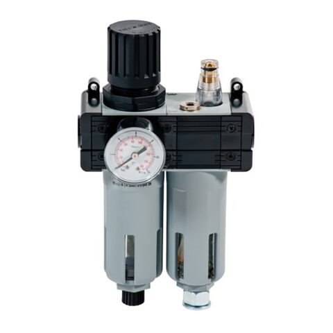 RÉGULATEUR DE PRESSION 1/4” C/FIL. - LUBR. - MANOMÈTRE